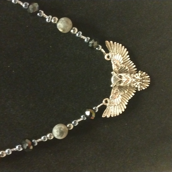 💖(2 for $20)Beaded handmade necklace with owl pendant - Picture 2 of 4